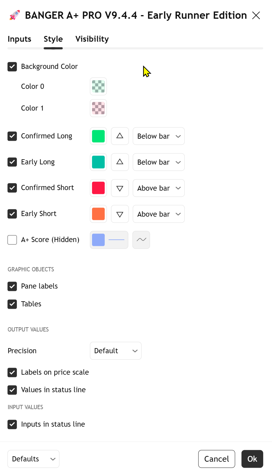 Style — signal colors, tables, status line